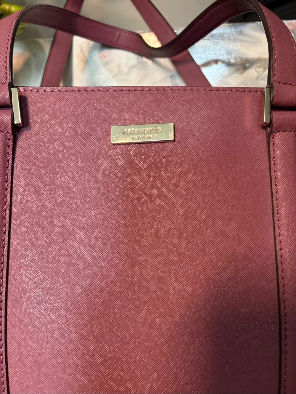 kate spade Mauve Plum Saffiano Leather Tote